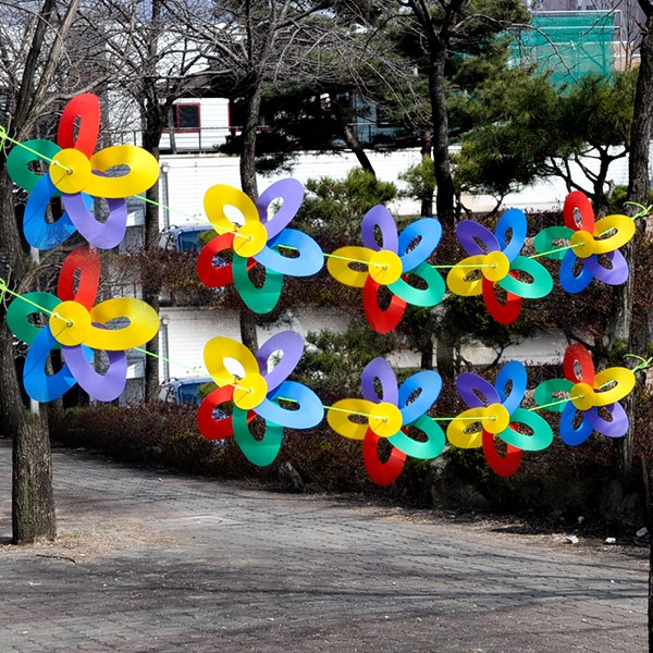 스카이바람개비가랜드 - 오색10개입 10m / 바람개비 매장 입구 장식