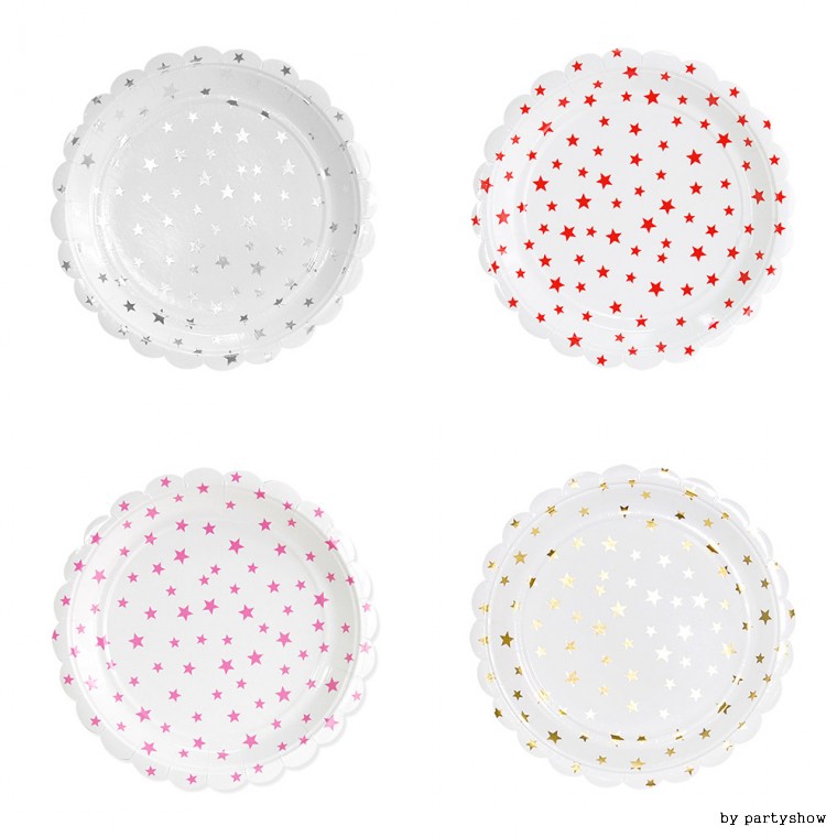 23cm스타접시 - 6개입 / 테이블웨어 파티장식 소품 종이접시